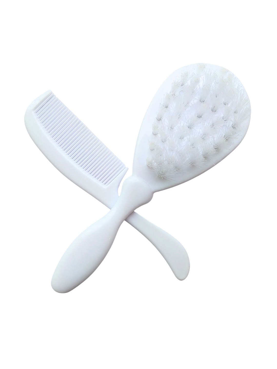 Adore 2-Pcs White & Orange-Color BPA Free Baby Hair Brush & Comb Set