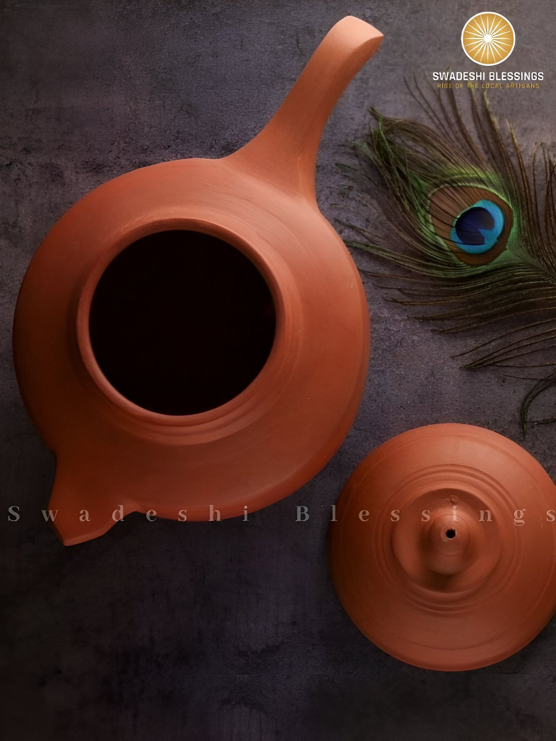 Swadeshi Blessings Red Unglazed Clay Cooker 2L