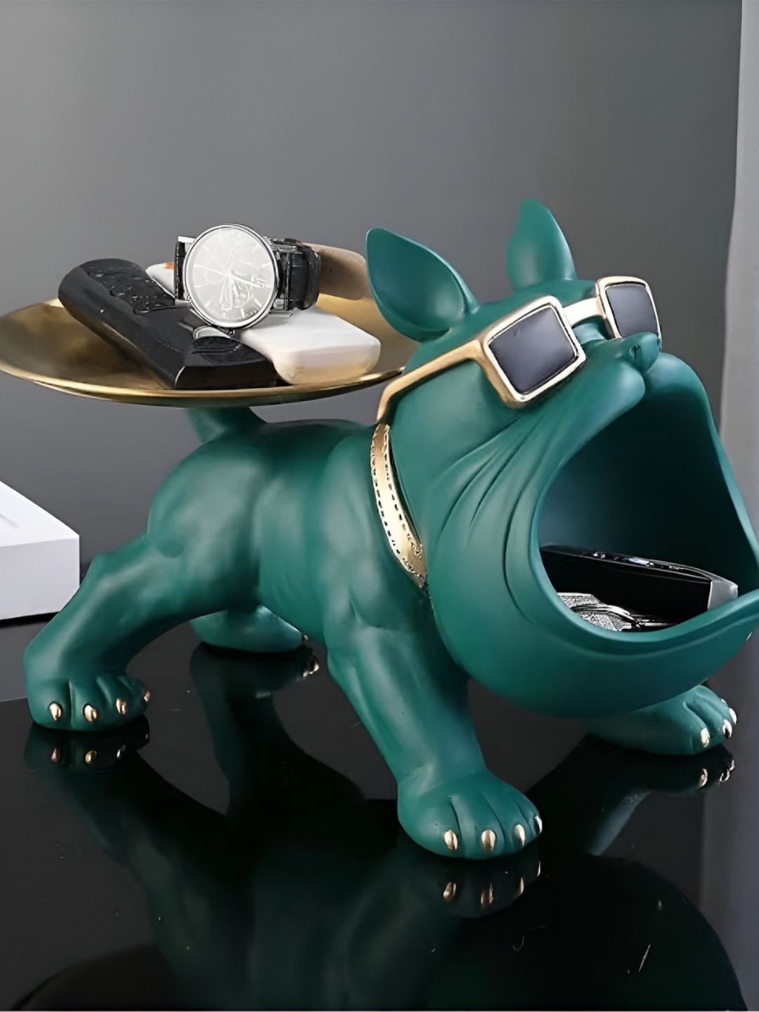 Viivaz Green Polyresin Matte Living Room Medium Showpiece -