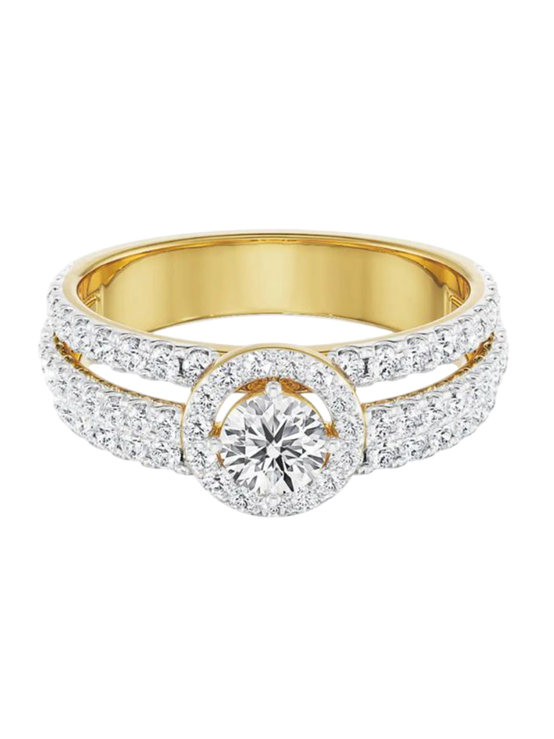 Emori Halo Multi Lab Diamond in 14KT Gold Band