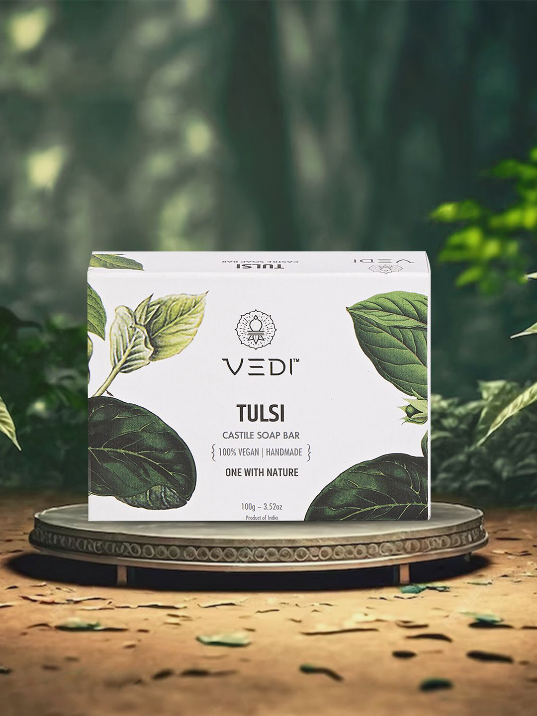 Vedi Herbals 100% Natural Tulsi With Coconut & Olive Oil Castile Soap Bar - 100 g