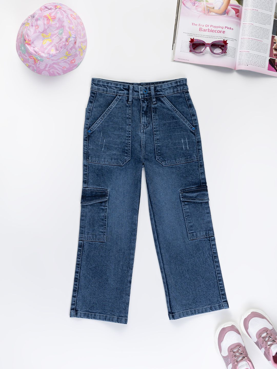 Purple United Kids Boys Cotton Wide Leg Jeans