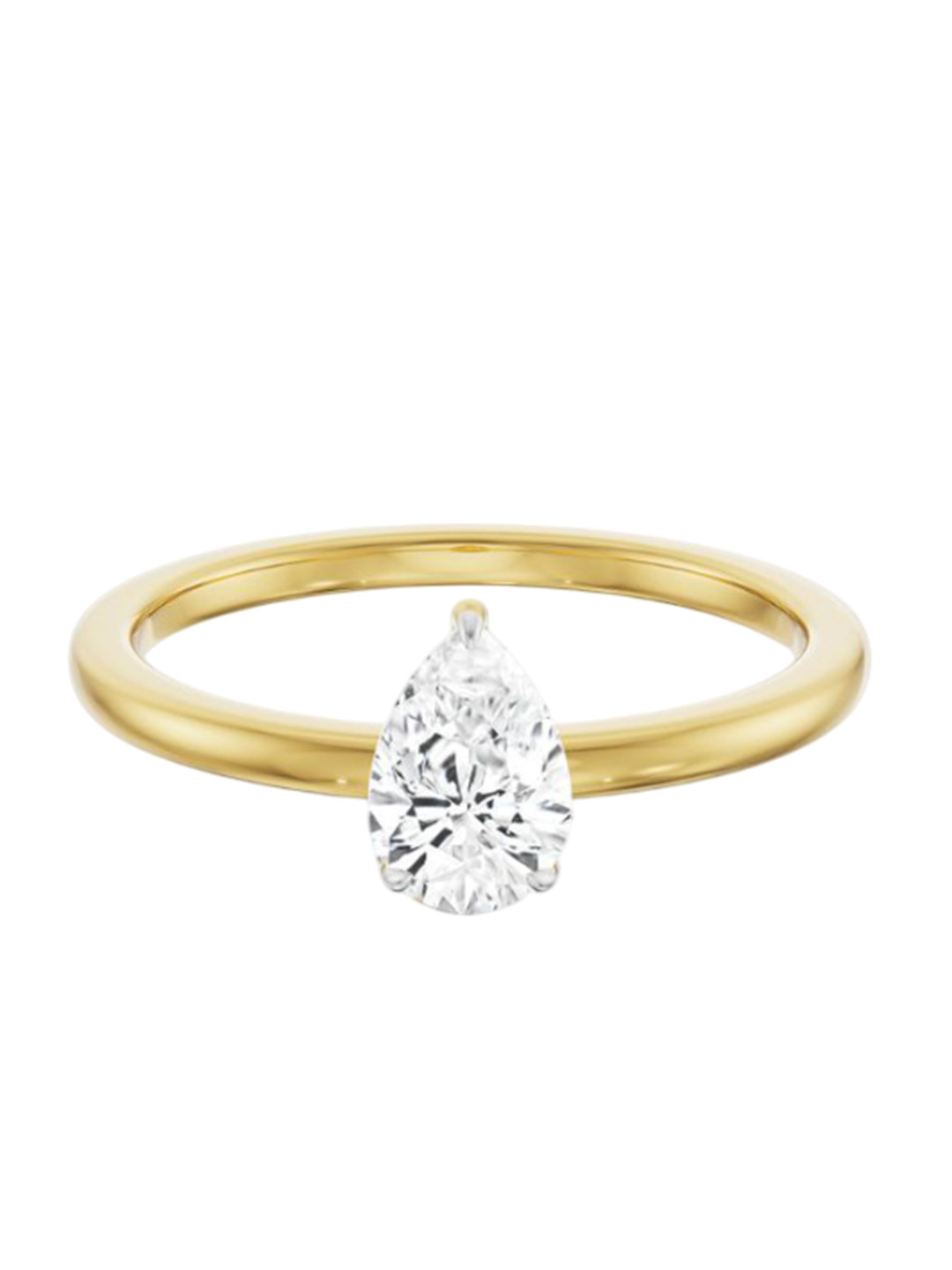Emori 0.5 CT Pear Engagement Lab Diamond Ring in 18KT Gold