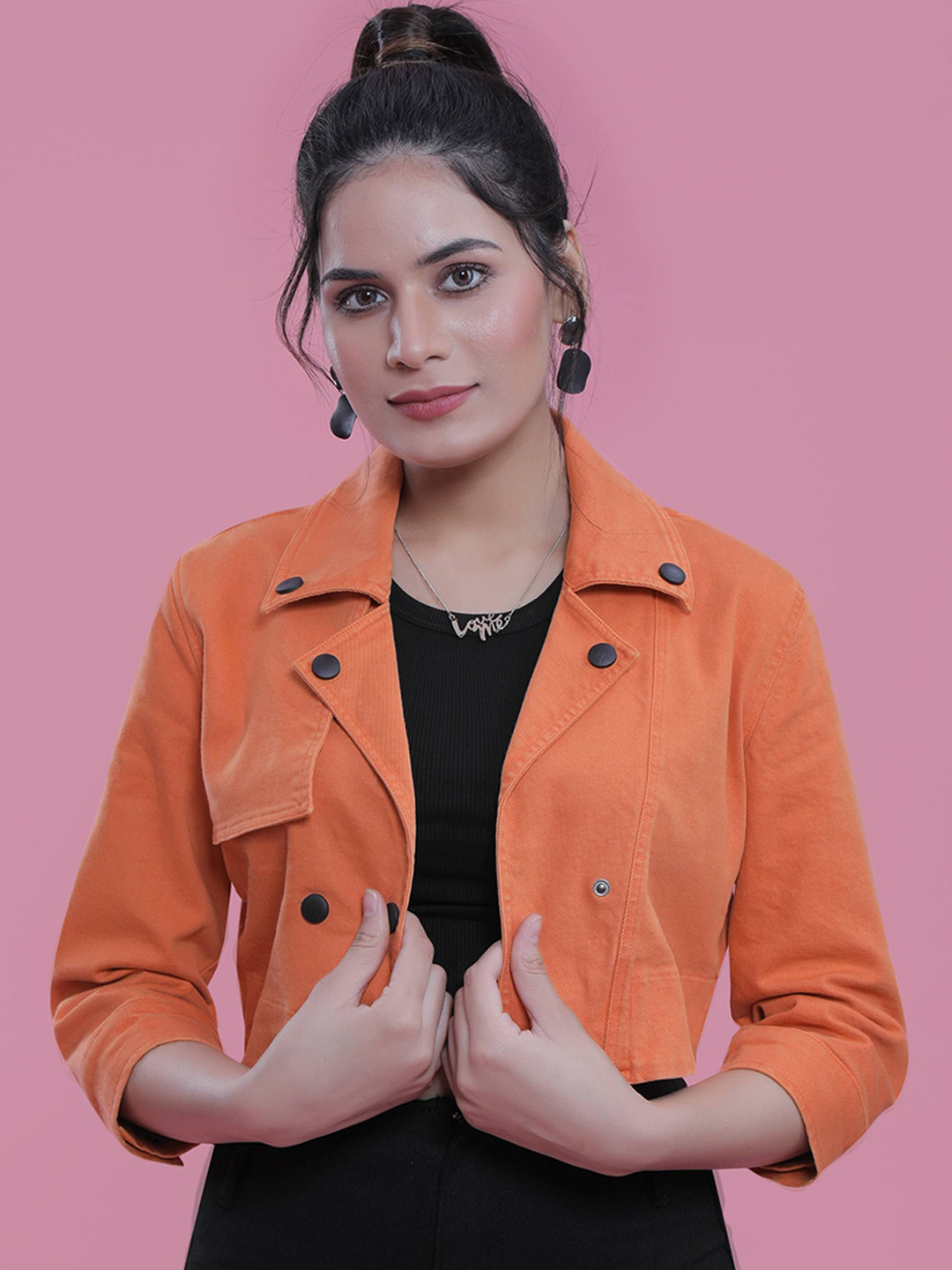 French Theory Women Floral Crop Open Front Jacket