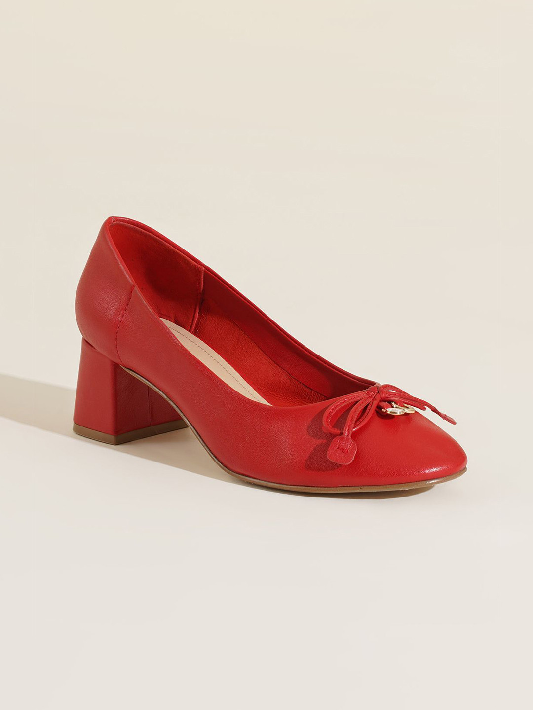 Peach Flores Women Barbara Leather Heels