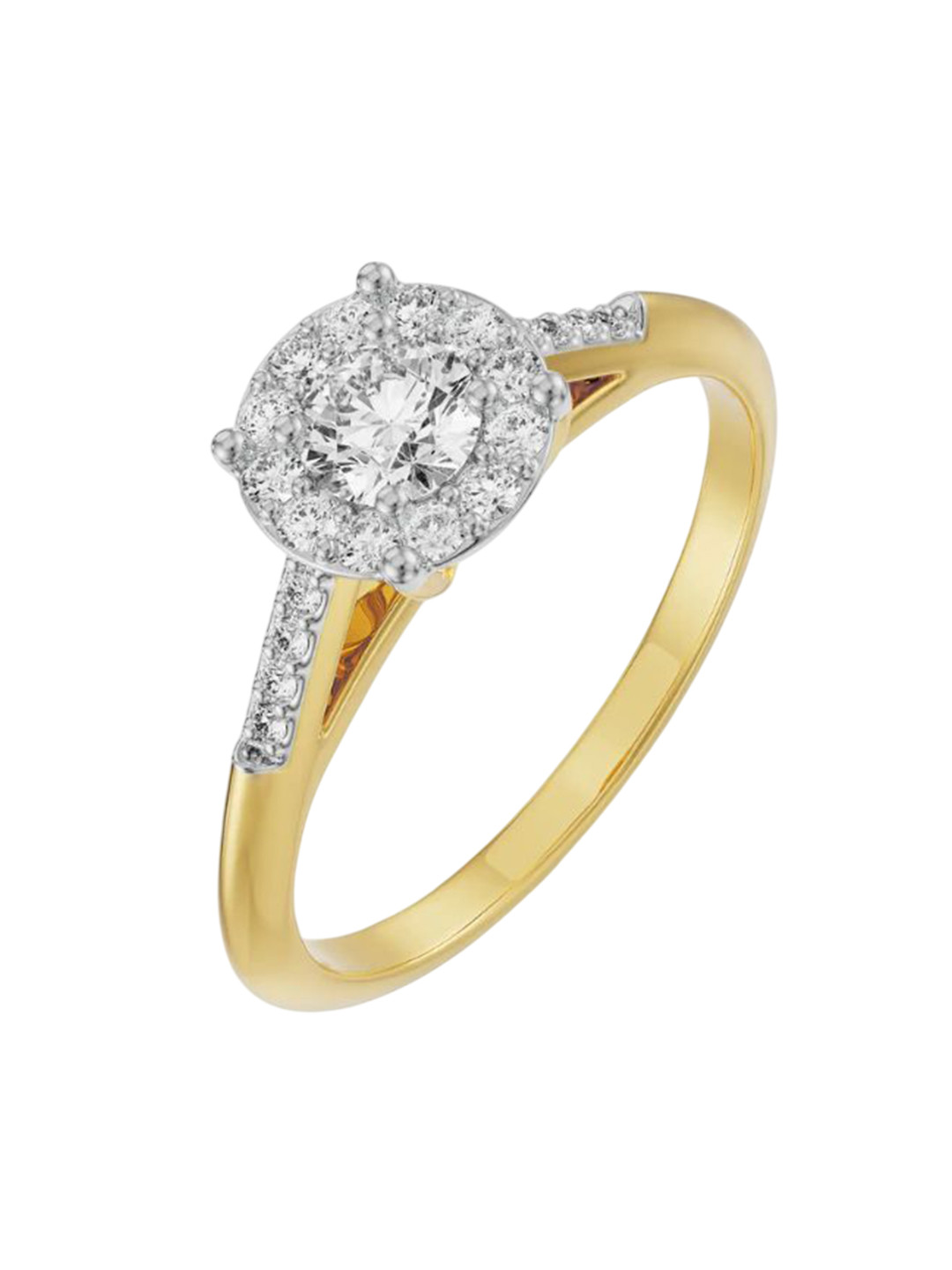 Emori Shimmery Cluster Lab Diamond in 14KT Gold Band