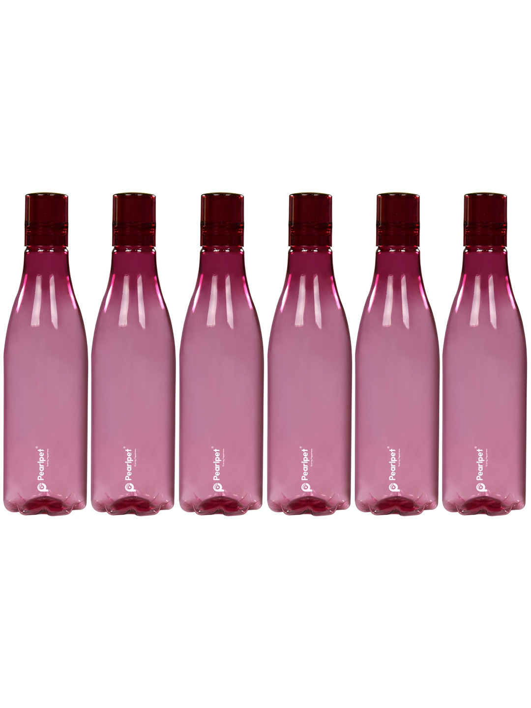 Pearlpet Maroon Plastic Spill Proof 6 Piece Water Bottle - 1L