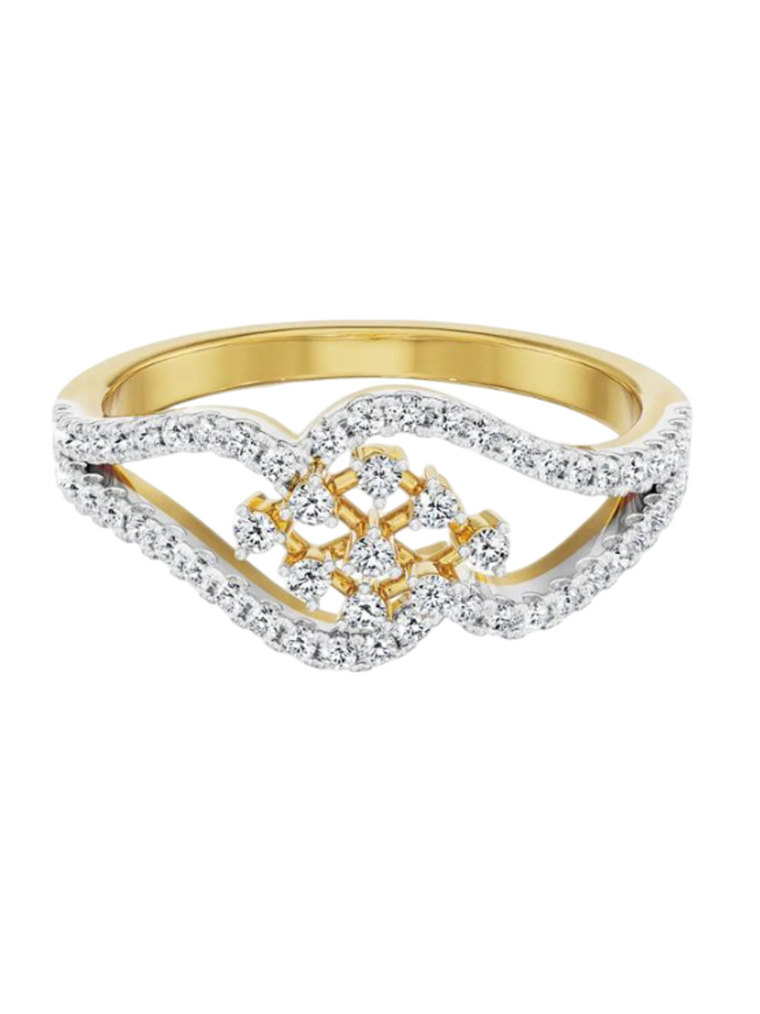 Emori Vintage Layered Lab Diamond Ring in 18KT Gold