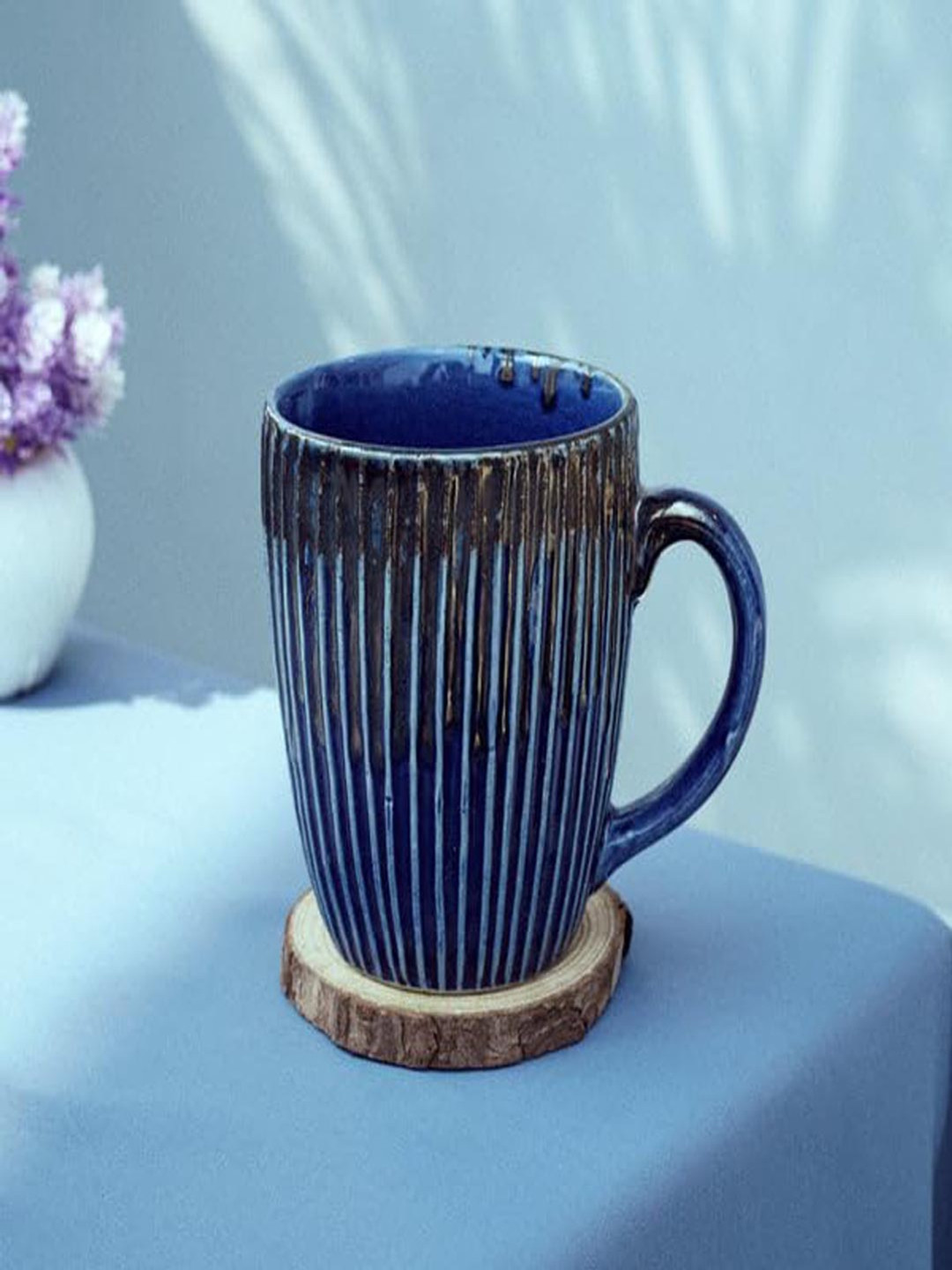 Rare Planet Premium Vintage Blue Abstract Ceramic Handmade Mug-240ml