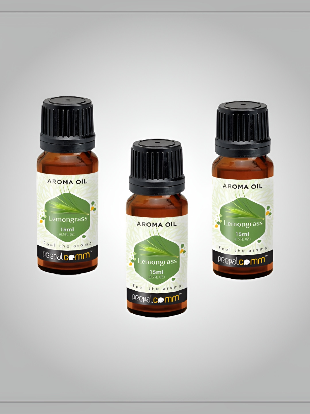 PEEPALCOMM Set Of 3 Black Lemongrass Aroma Oils - 15 ml