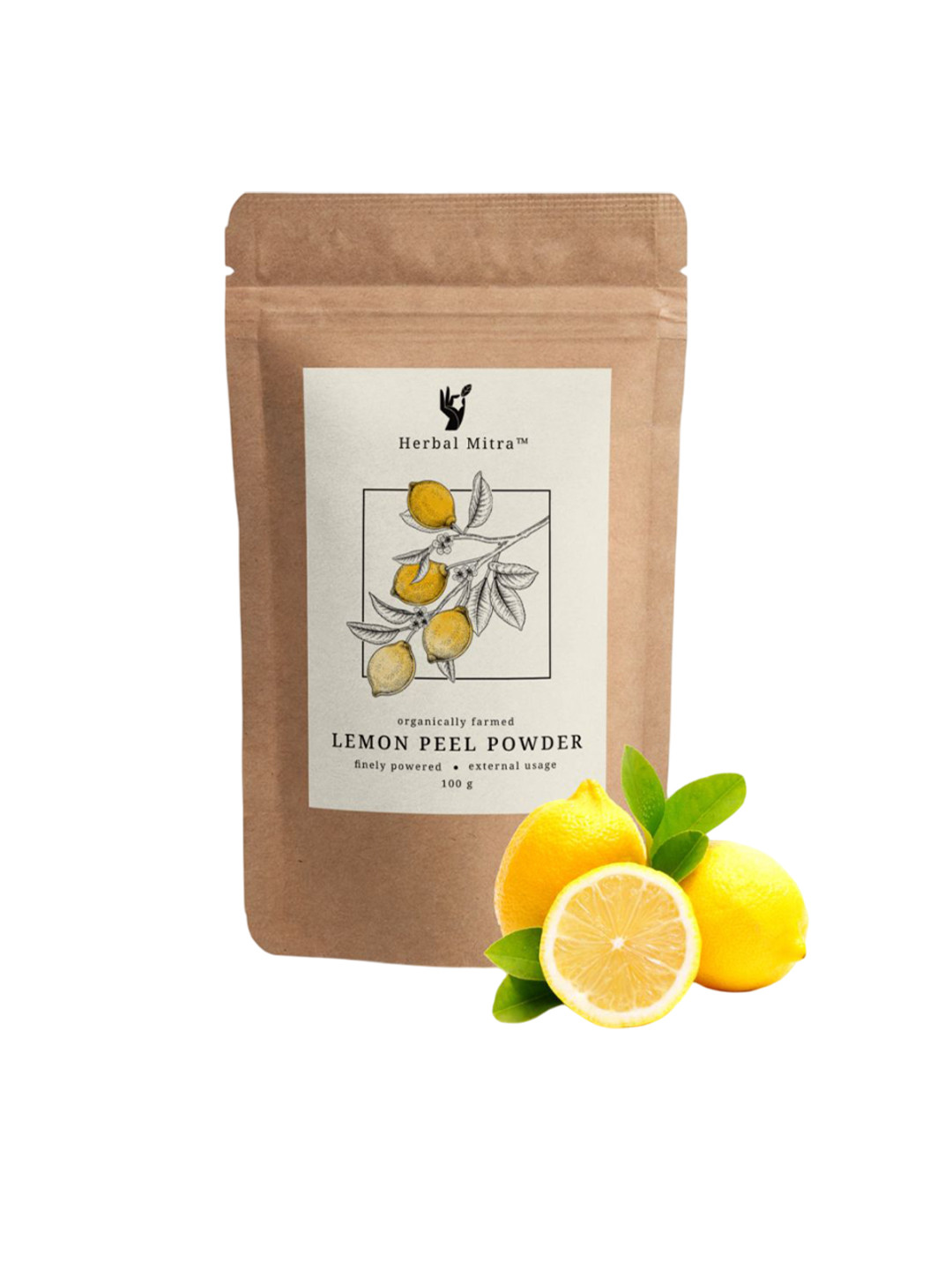 Herbal Mitra Pure Lemon Peel Powder For Hair & Skin Deep Cleansing- 100 g