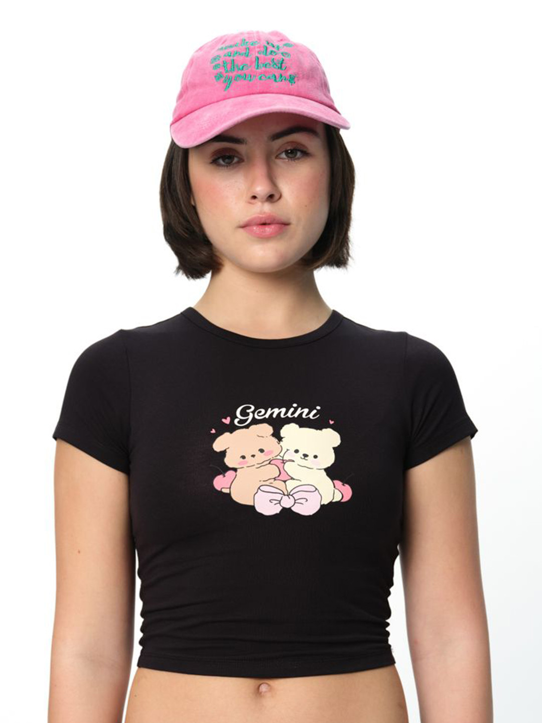 Bonkers Corner Women Printed Extended Sleeves Pockets Slim Fit T-shirt