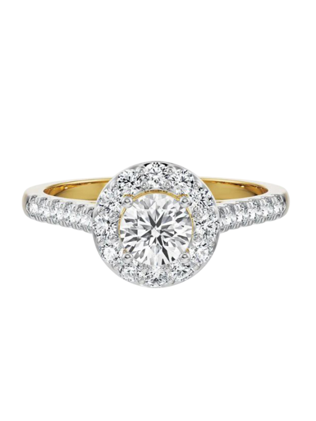 Emori Jessica Round Halo Lab Diamond Ring in 18KT Gold