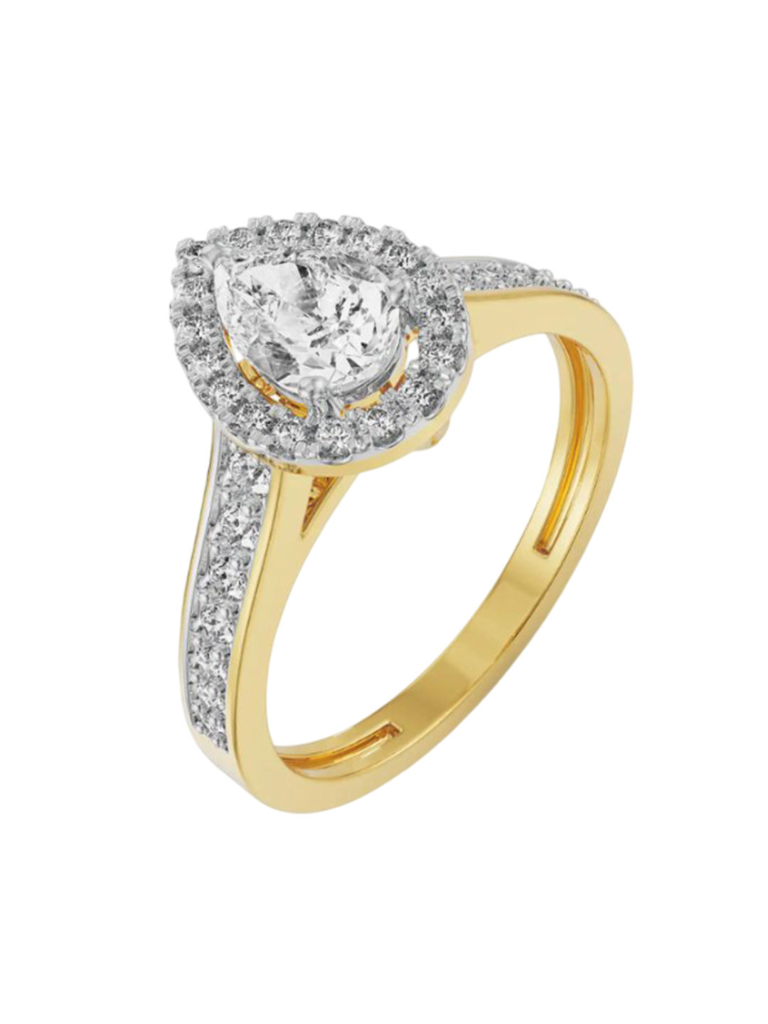 Emori Perky Pear Lab Diamond in 14KT Gold Ring