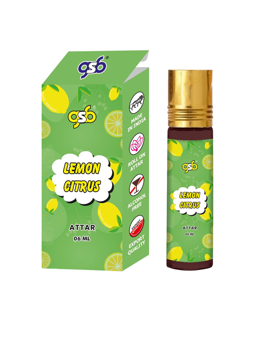 GSB Lemon Citrus Natural And Alcohol Free Attar - 6 ml