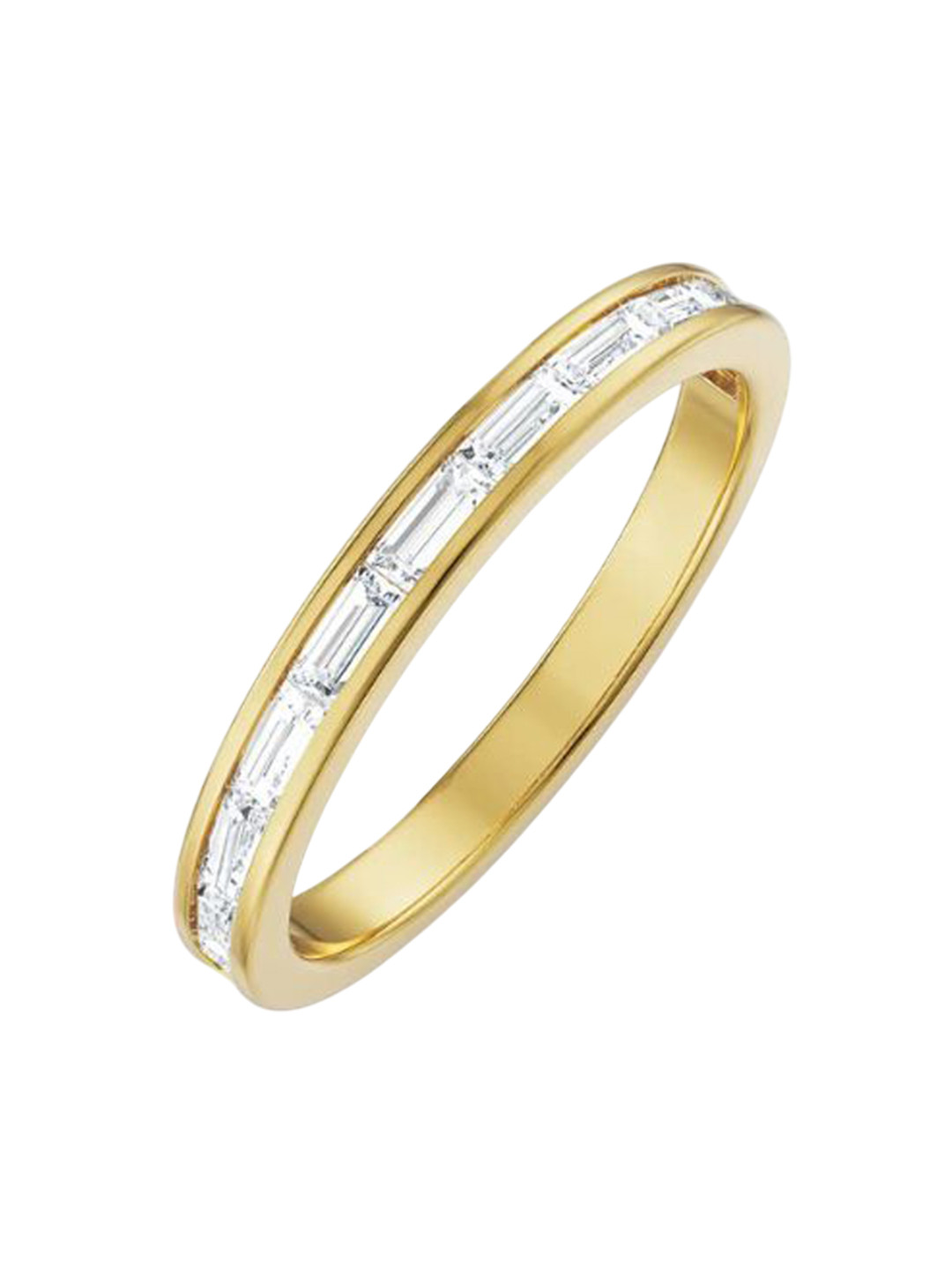 Emori Baguette Straight Wedding Lab Diamond Band in 18KT Gold