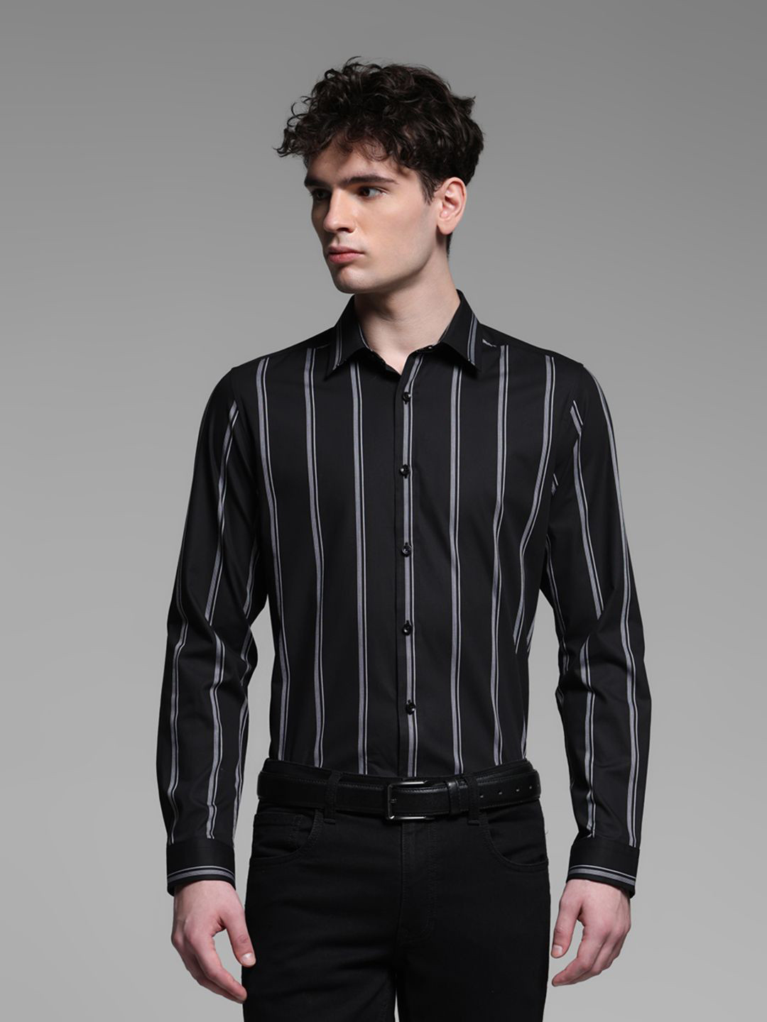 Jack & Jones Men Slim Fit Multi Stripes Opaque Striped Casual Shirt