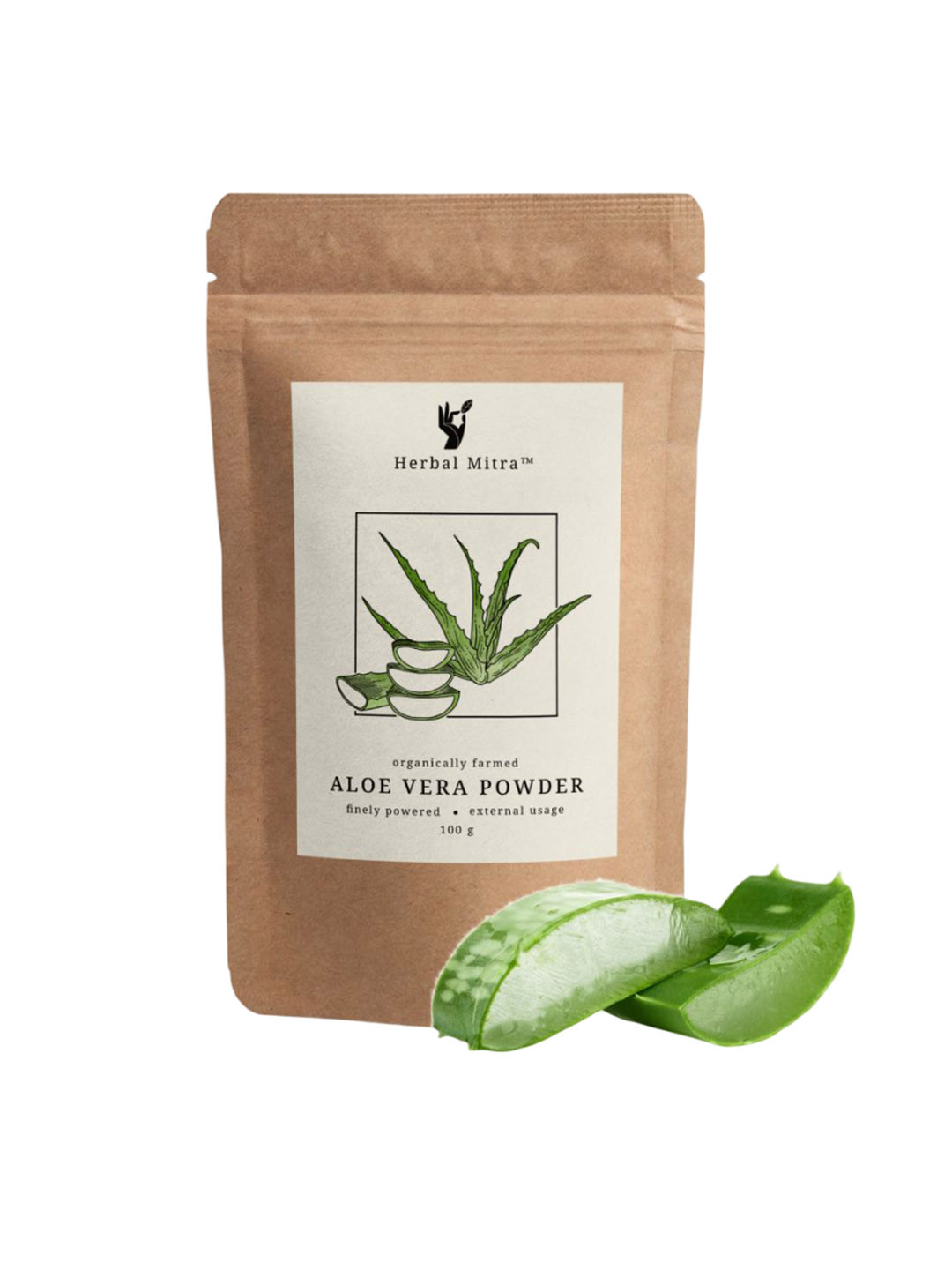 Herbal Mitra Aloe Vera Powder For Hair And Skin For Deep Cleansing - 100 g