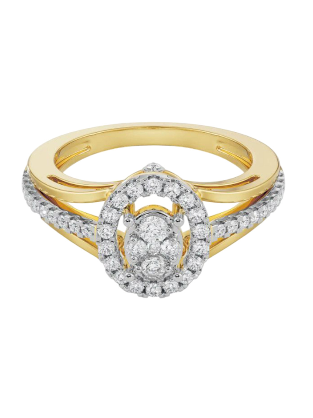 Emori Alina Cluster Glimmery Lab Diamond Ring in 18KT Gold