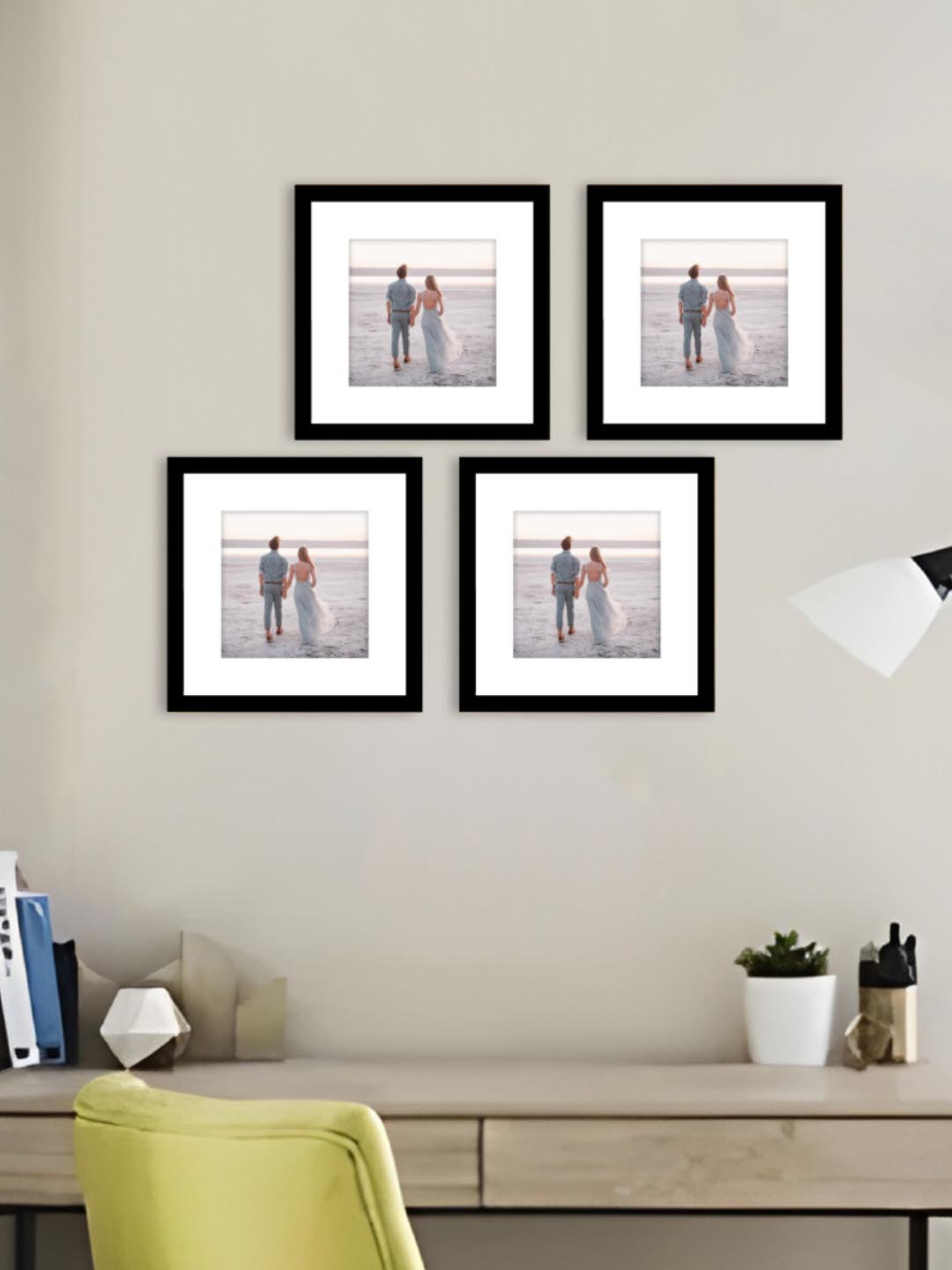 Art Street Black 4 Pieces MDF Table Photo Frames