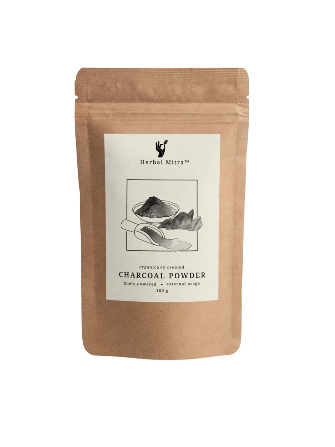 Herbal Mitra Natural Charcoal Powder Face Pack For Removes Dead Skin -100g