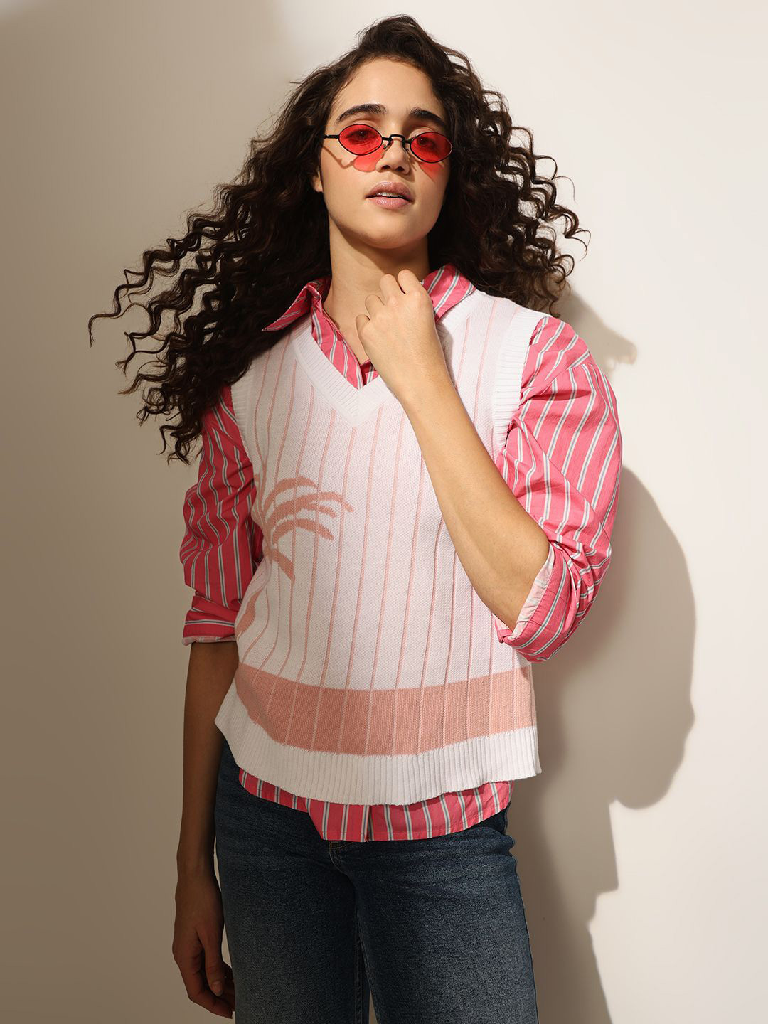 ONLY Women Floral Cardigan with Fuzzy Detail