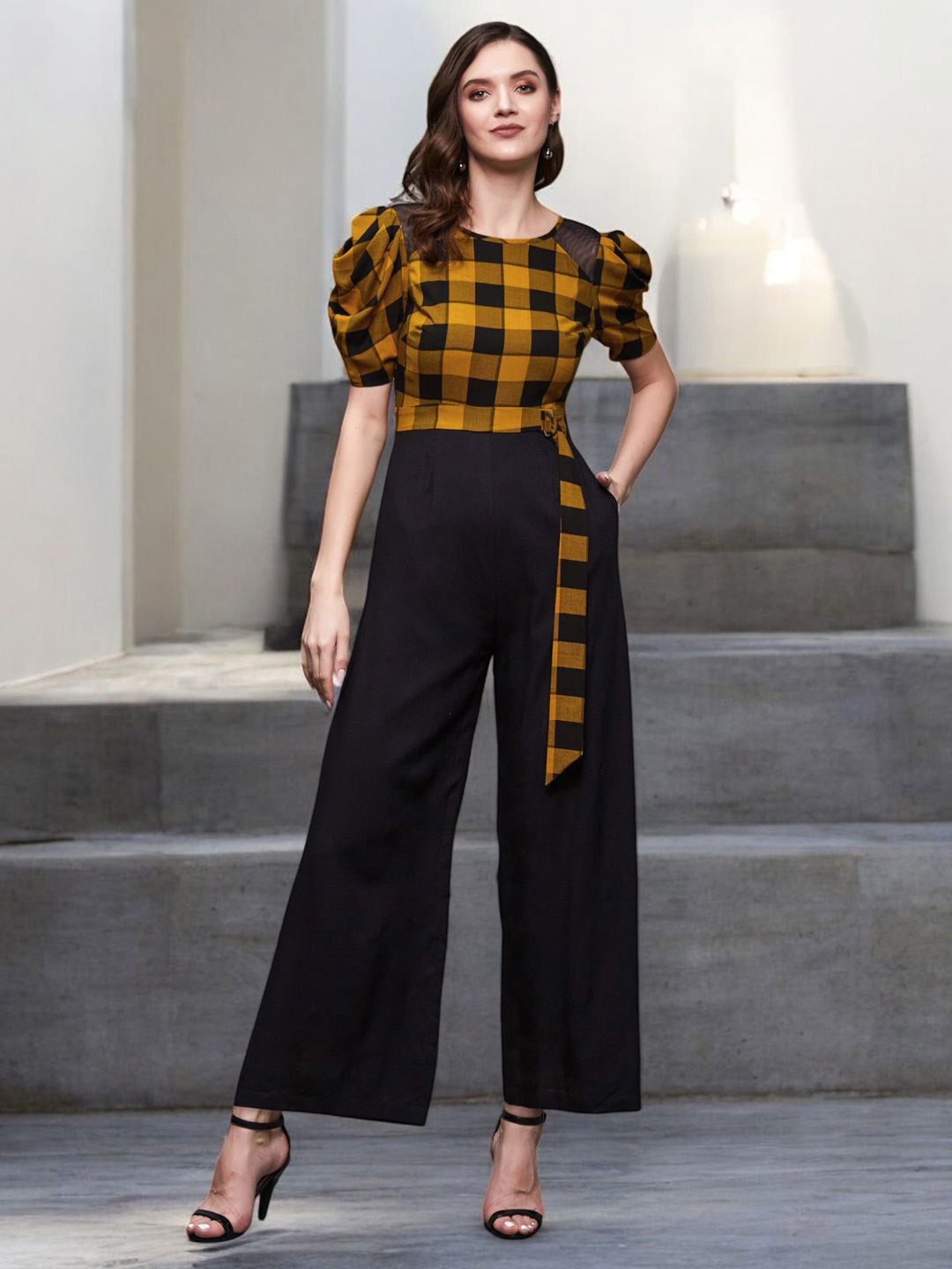 Miss Chase Checked Basic Jumpsuit