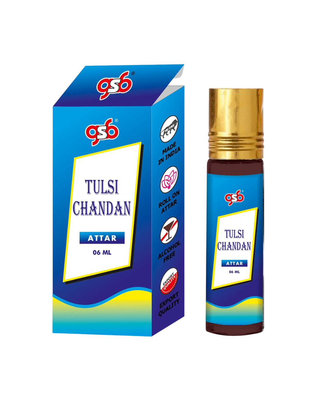 GSB Tulsi Chandan Alcohol Free Long Lasting Attar - 6 ml
