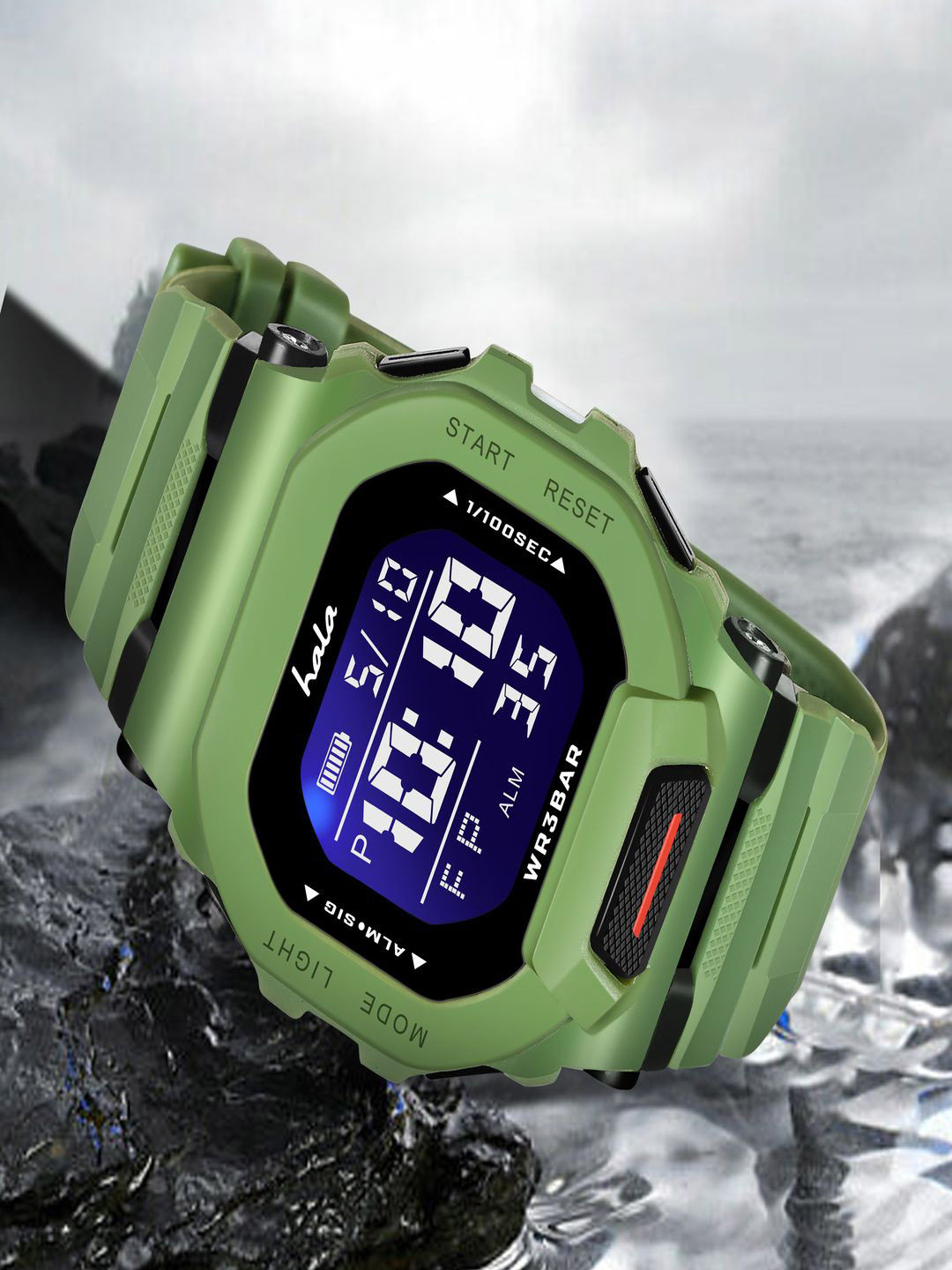 Hala Men Dial & Straps Digital Multi Function Watch hala-1035-Green