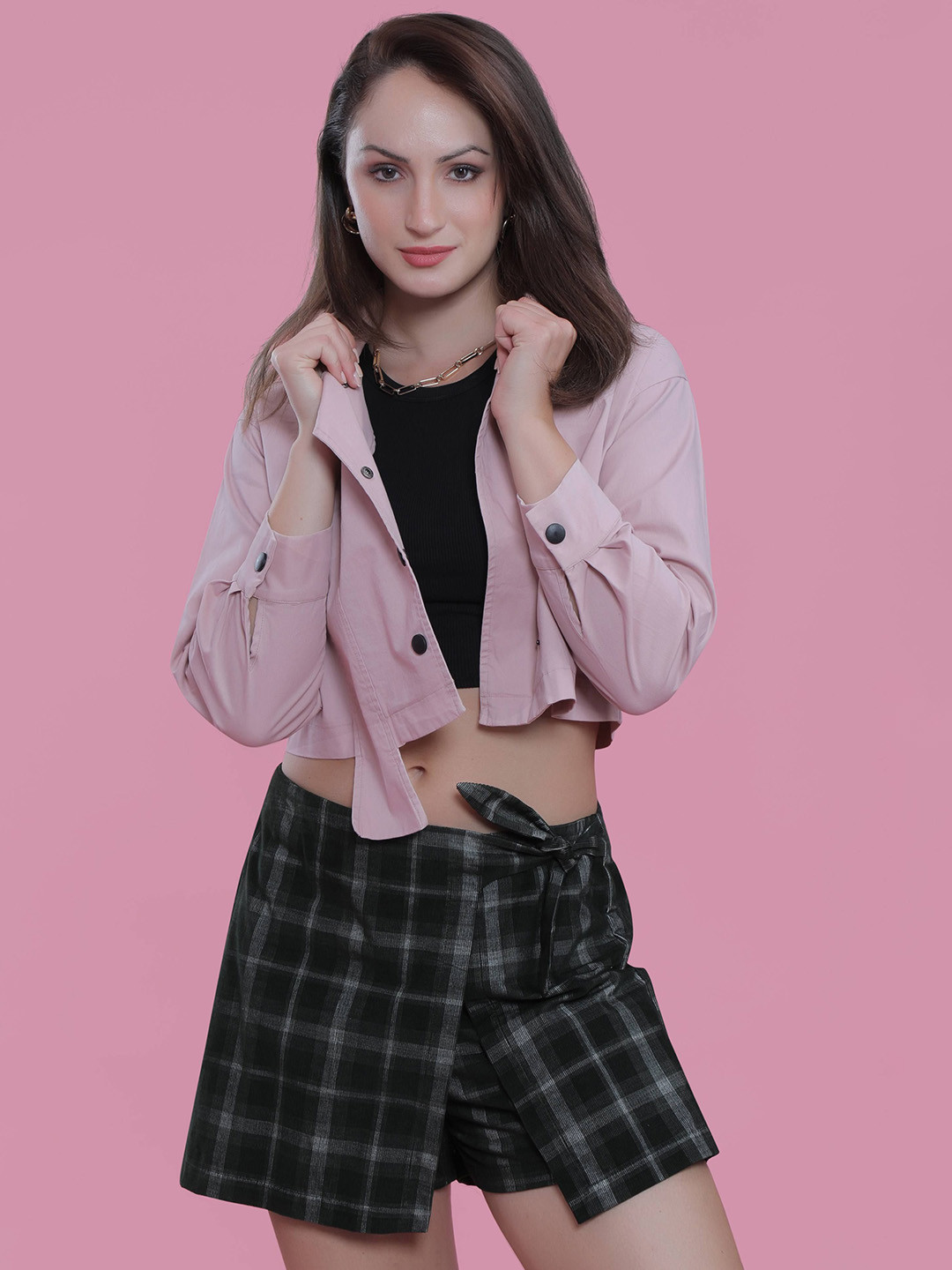 French Theory Women Crop Open Front Jacket