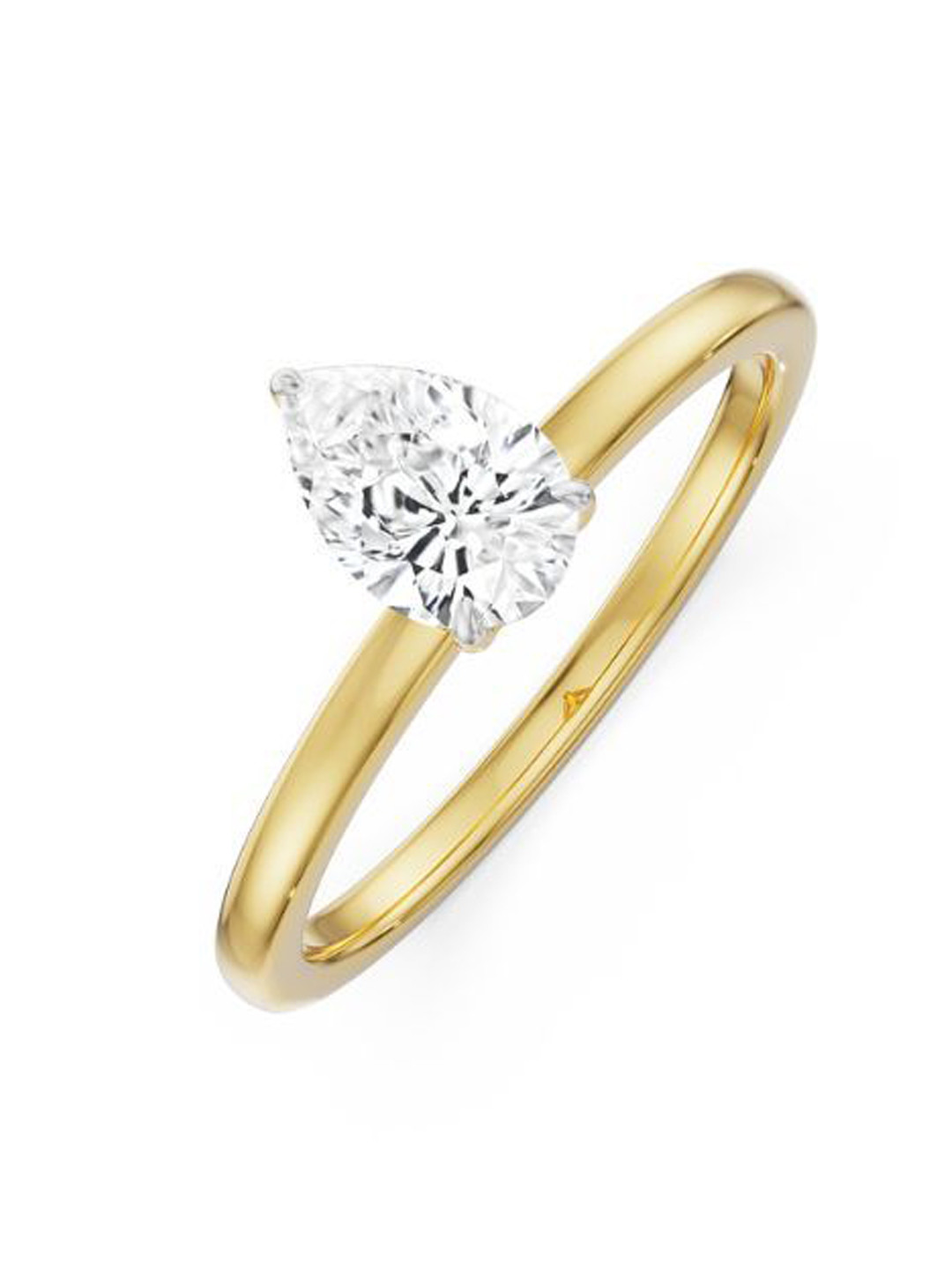 Emori 0.5 CT Pear Engagement Lab Diamond in 14KT Gold Ring