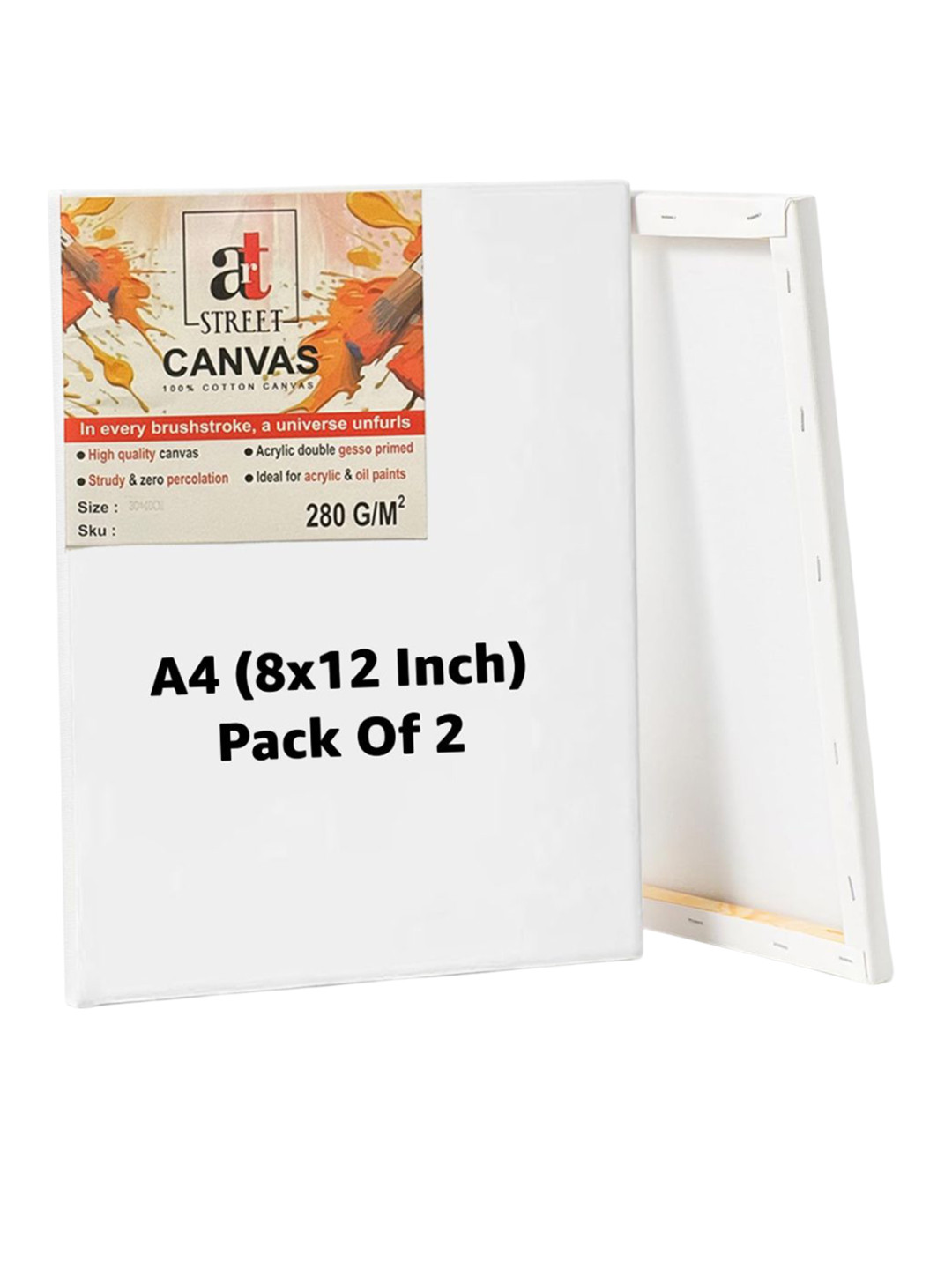 Art Street Solid Wooden Frame for Acrylic and Oil Color Painting  Canvas Stationery