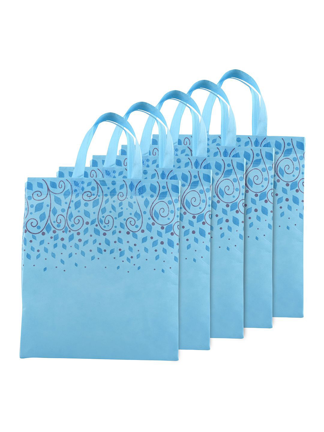 Kuber Industries Pack Of 5 Non-Woven Shopping Bag Shopper Tote Bag With Cut Work