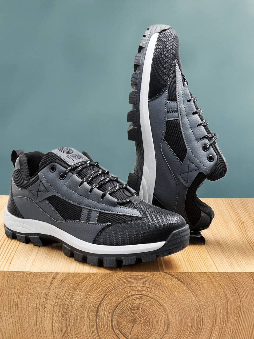 bacca bucci Forest Low-Top Hiking Boots For Men Grey UK 6