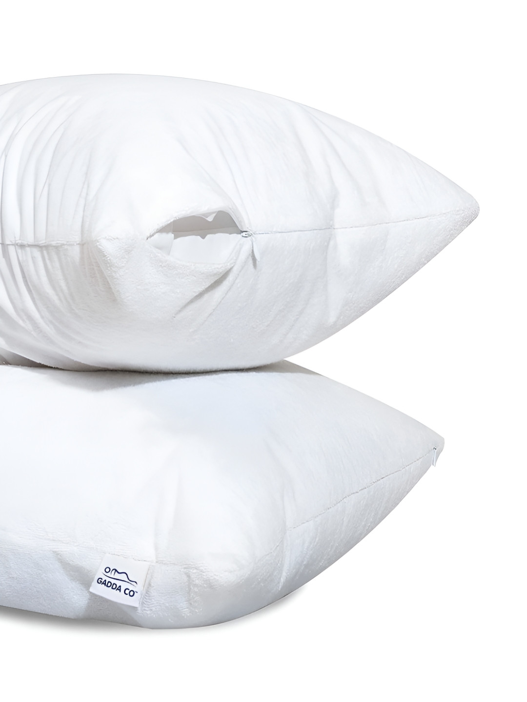 GADDA CO 2 Pieces White Waterproof Pillow Protector Covers With Zipper