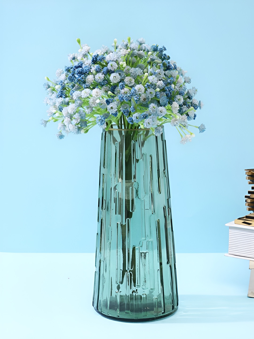 Myntra Elegant Homes Blue 2 Pieces Gypsophilia Babys Breath Bunch Artificial Flower