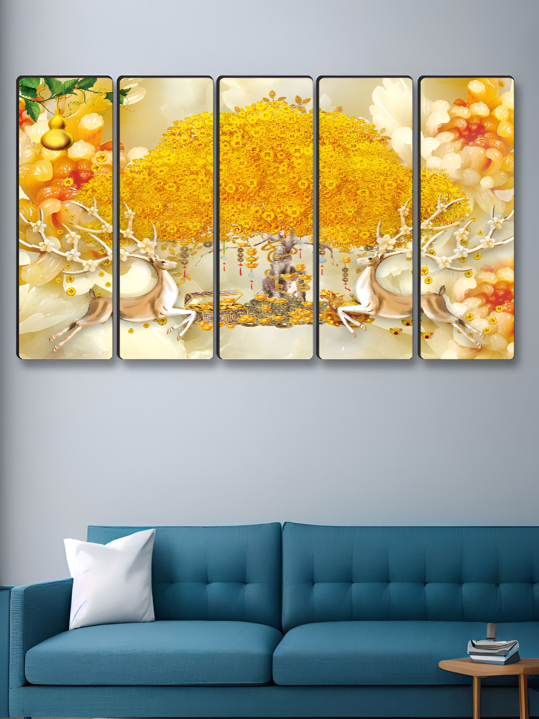 Myntra Elegant Homes Canvas 5 Pcs Wall Bedroom Rectangle Paintings Wall Art -6.30 x 8.66In