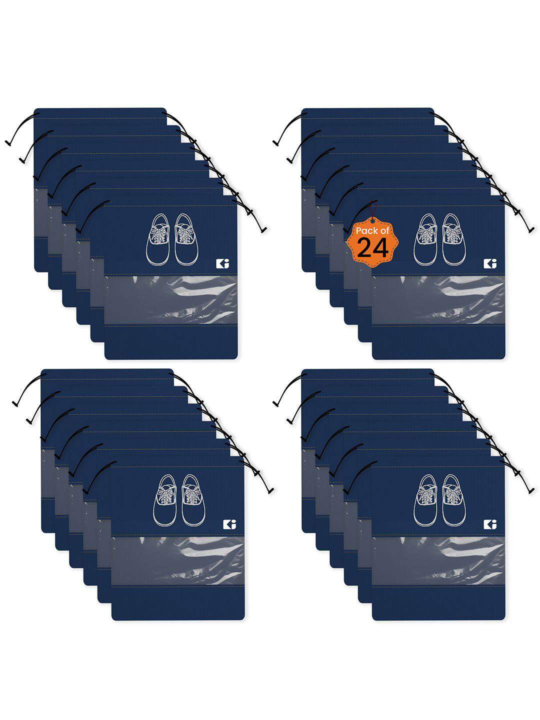 Kuber Industries Navy Blue 24 Pieces Printed Shoe Covers