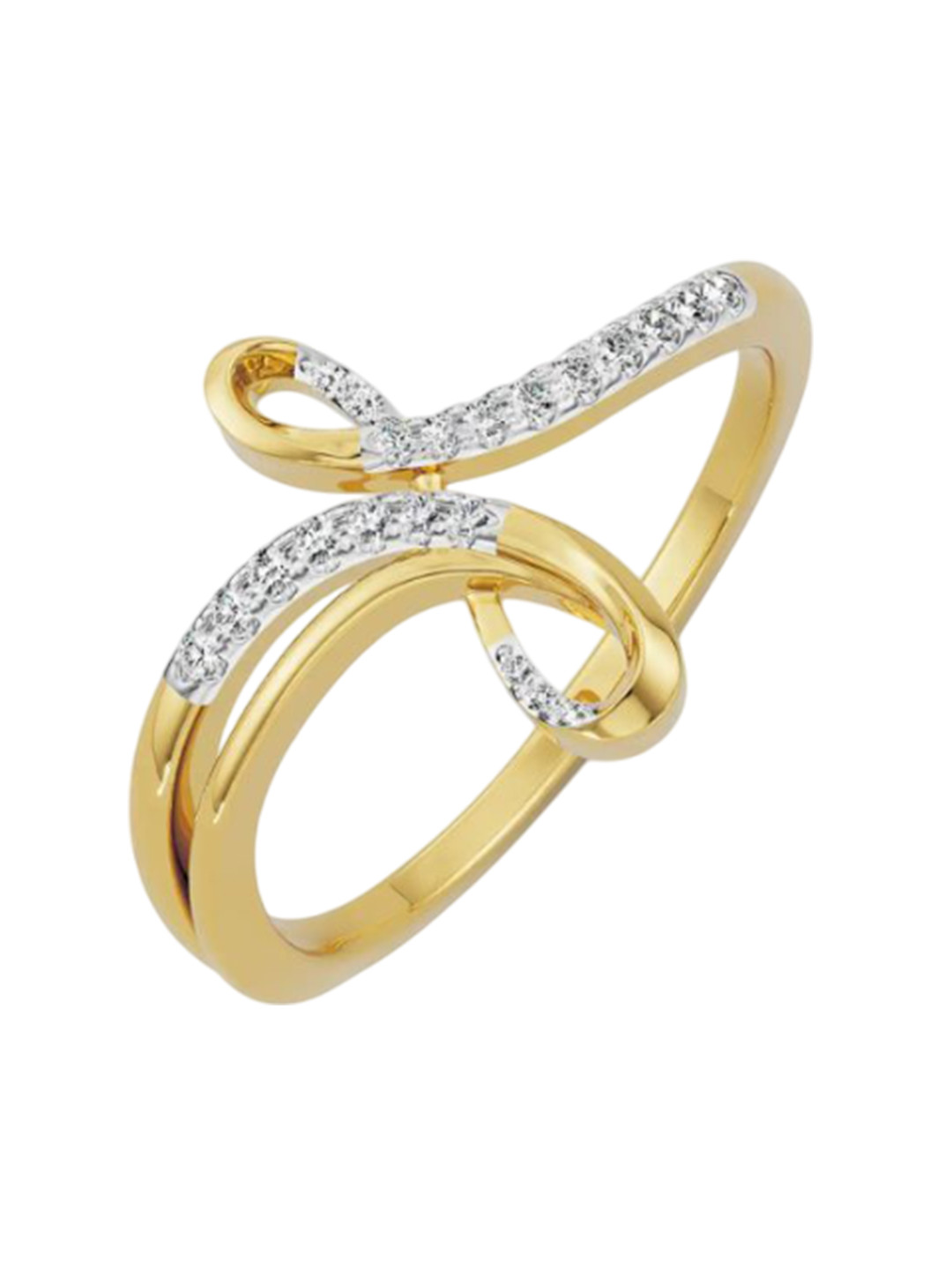 Emori Minimalist Twisted Lab Diamond in 14KT Gold Band