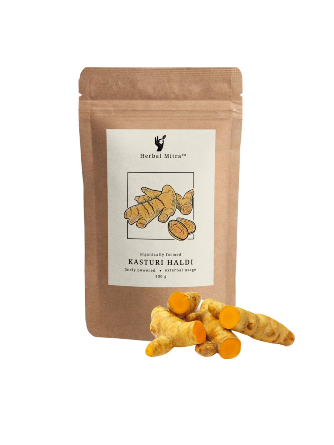 Herbal Mitra Natural & Pure Kasturi Haldi Powder Face Pack - 100 g