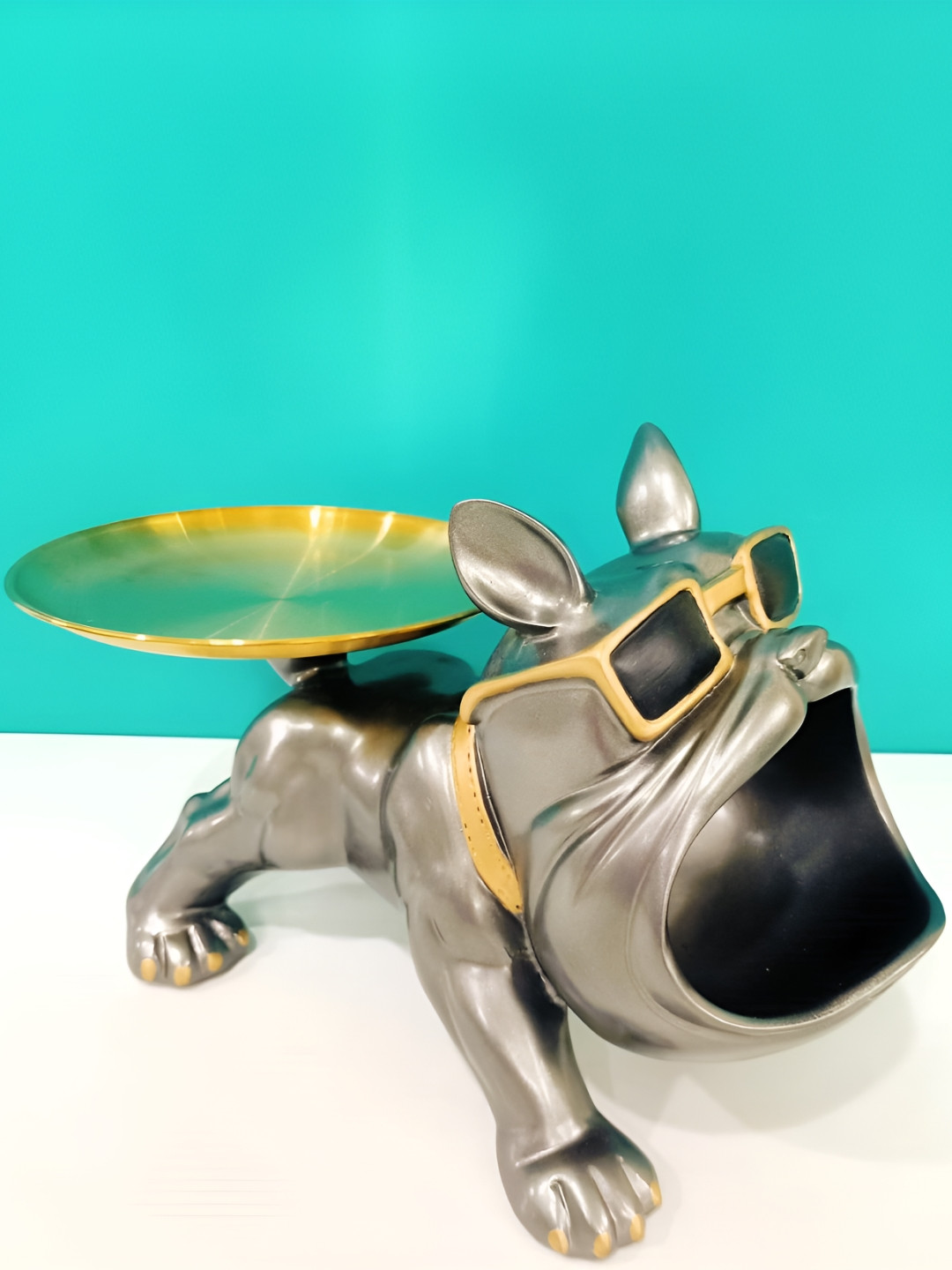 Viivaz Silver Polyresin Natural Living Room Medium Showpiece -