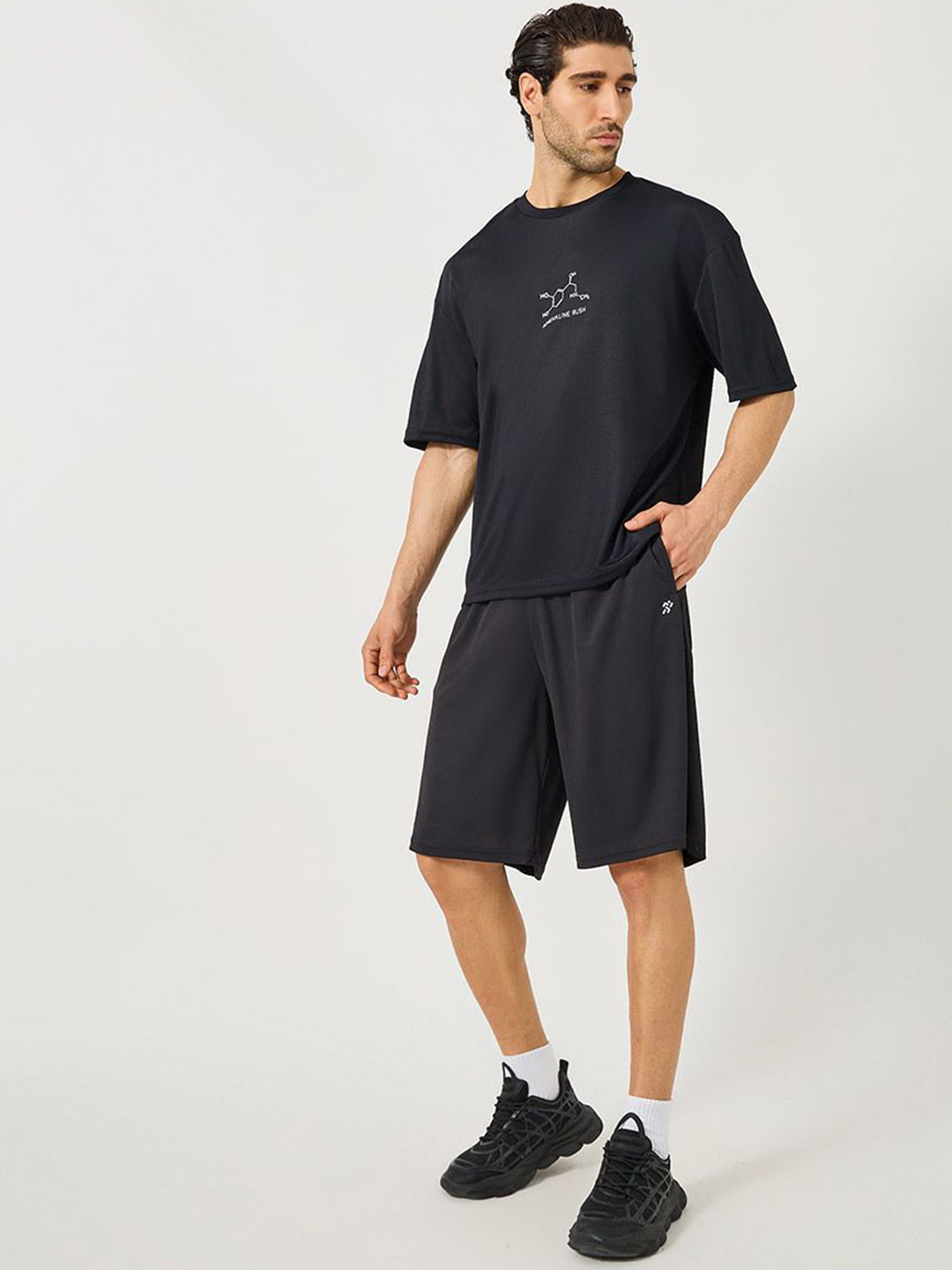 Styli Training Textured T-shirt and Shorts Set