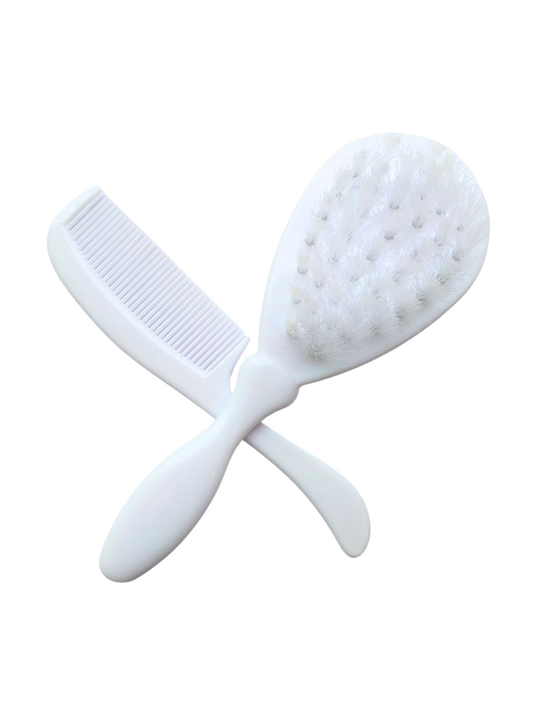 Adore 2-Pcs White & Green BPA Free Baby Hair Brush & Comb Set