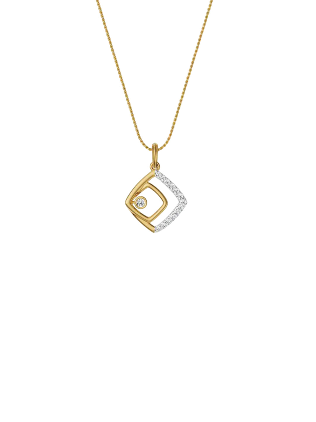 Emori GlimmeLab Diamond Ring Maze Lab Diamond Pendant in 18KT Gold