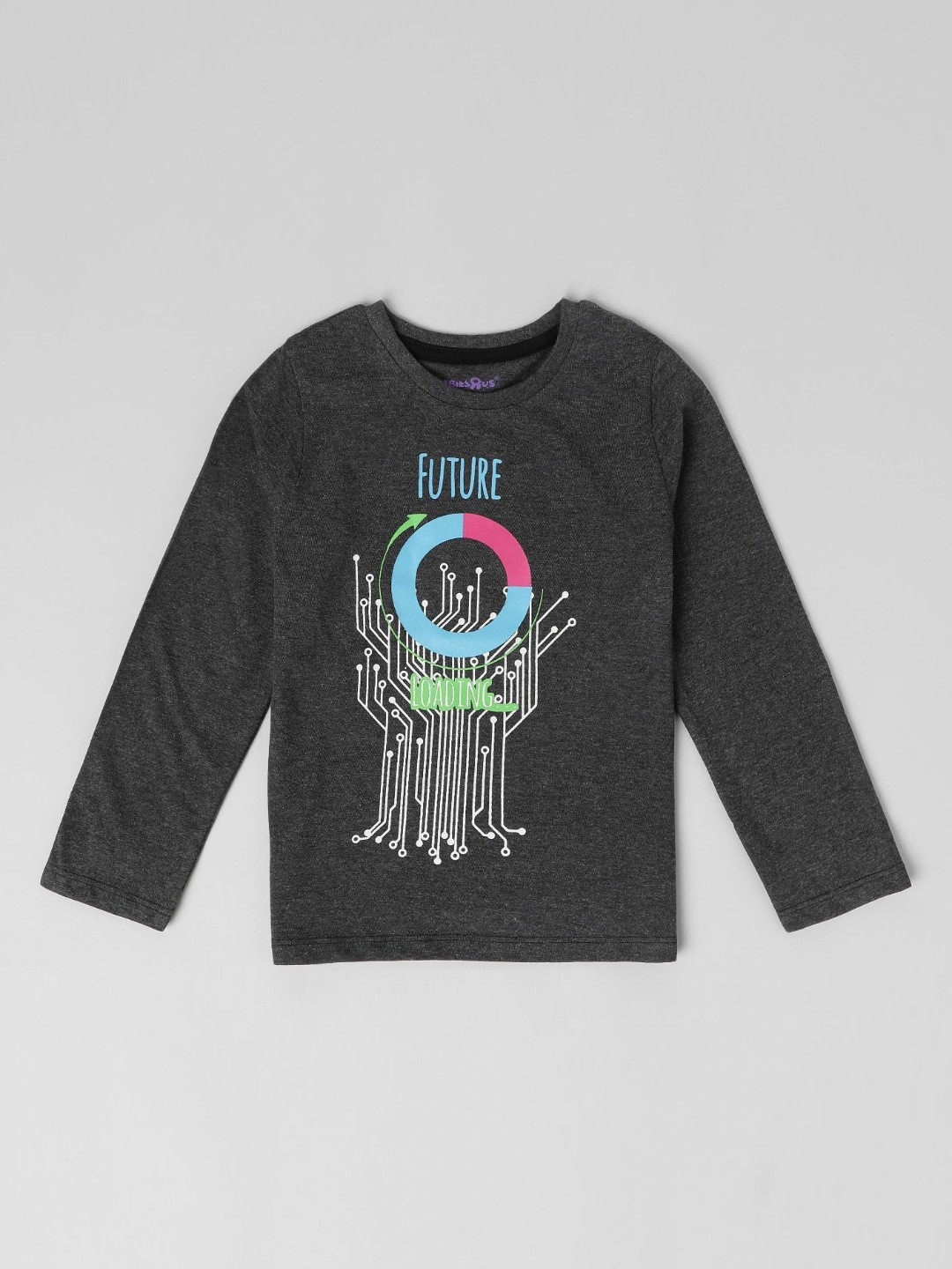 Babies R Us Girls Graphic Printed Round Neck Cotton T-shirt