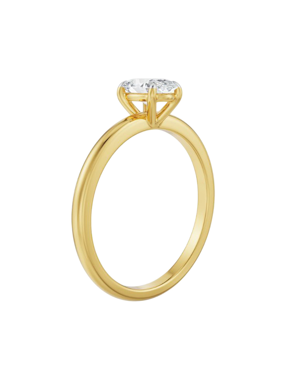 Emori 0.5 CT Oval Engagement Lab Diamond Ring in 18KT Gold