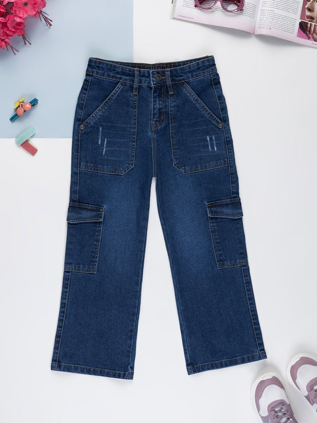 Purple United Kids Girls Denim Jeans