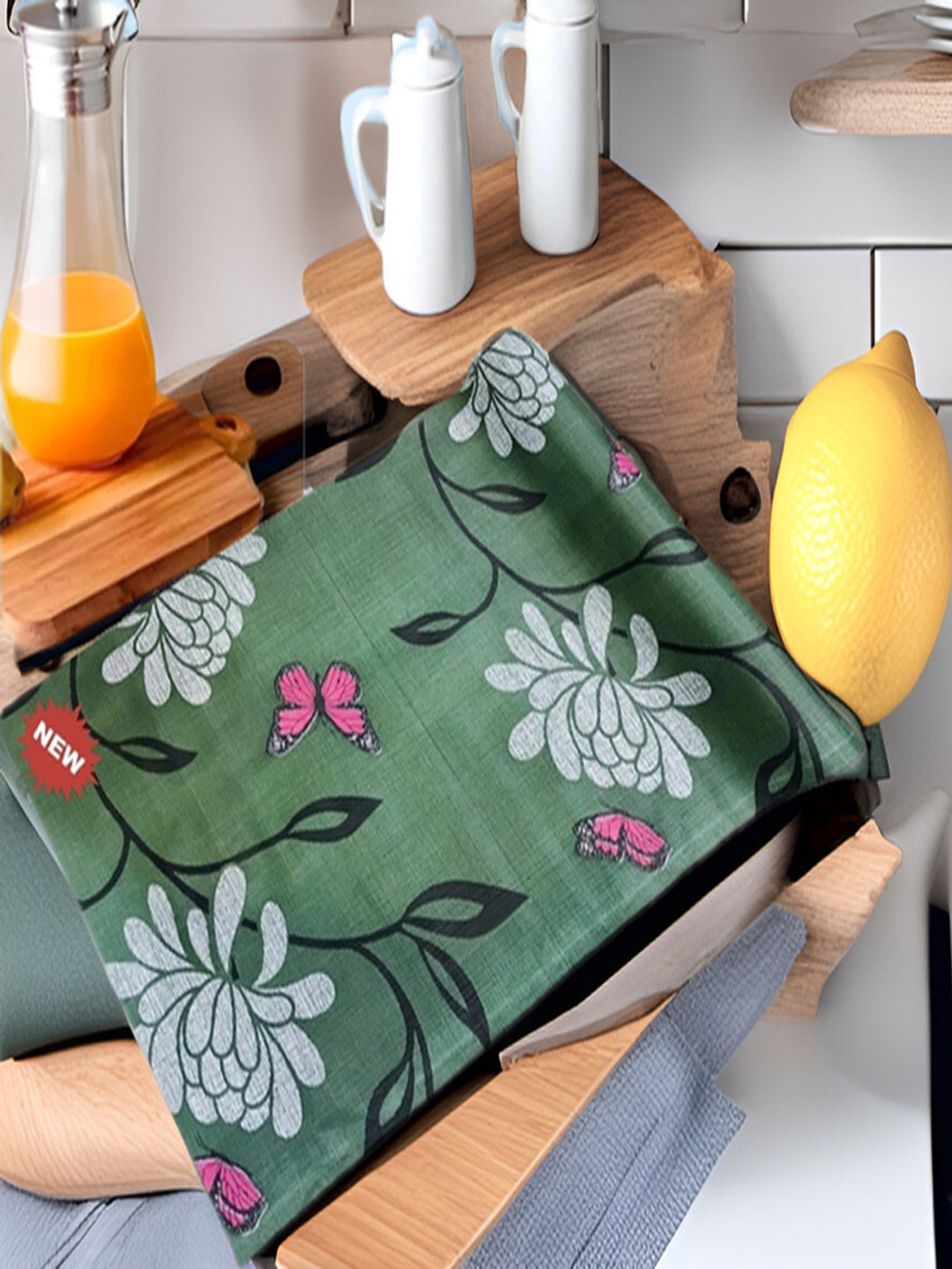 REVEXO Green And Pink Floral Printed Water-Resistant Organisers