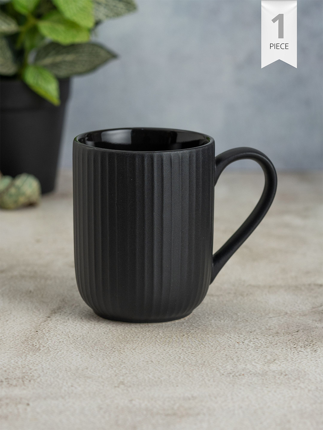 CLAY CRAFT Best Mom In The World Black Ceramic Handmade Mug-360ml