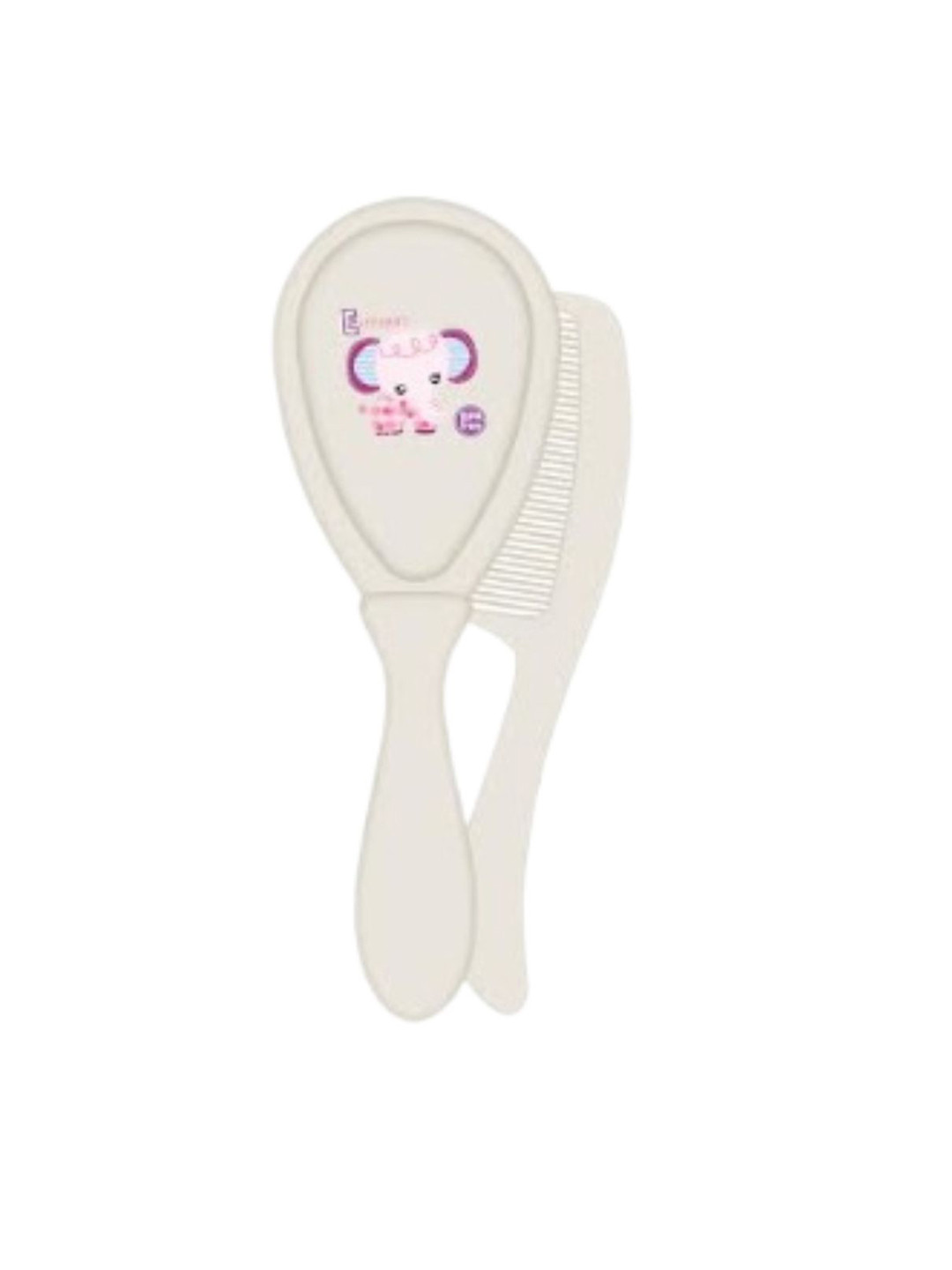 Adore 2-Pcs White & Pink BPA Free Baby Hair Brush & Comb Set